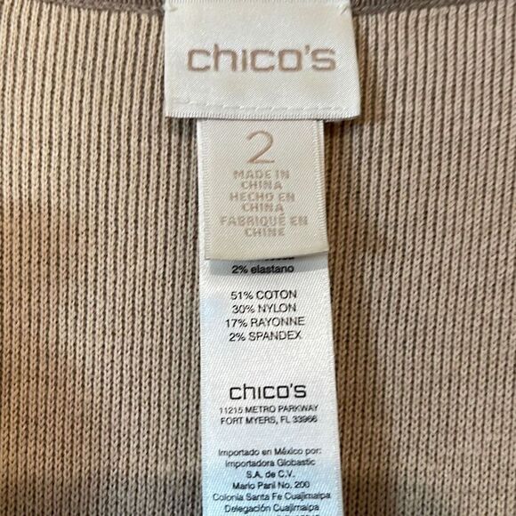 Chicos Sleeveless Reversible Duster. Beige/Gold. Size 2. - Picture 8 of 10